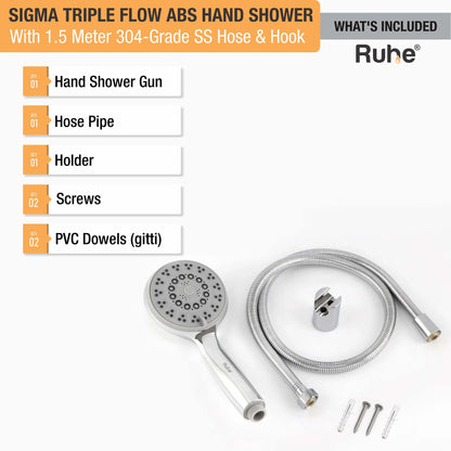 Sigma Five-flow ABS Hand Shower with 304-grade SS Hose & Hook