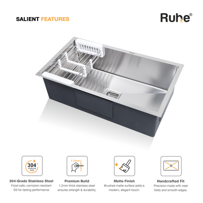 Handmade Single Bowl Kitchen Sink (32 x 18 x 10 Inches) (Features)