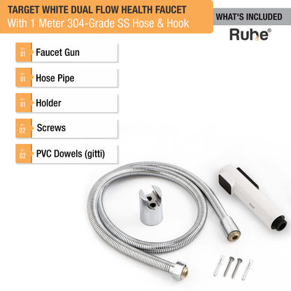 Target Health Faucet with Dual Flow and 1 Meter 304-Grade SS Hose & Hook