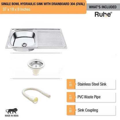 Oval Single Bowl Kitchen Sink (21 x 18 x 8 Inches), What’s Included