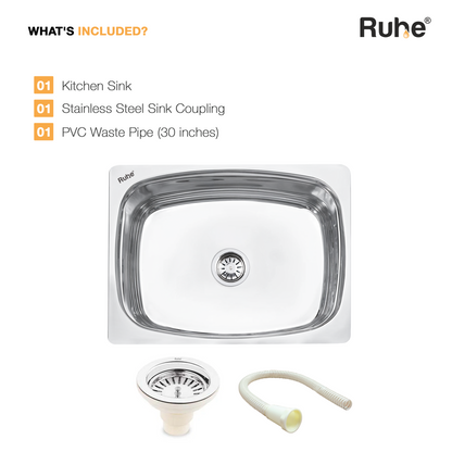 Oval Single Bowl Kitchen Sink (24 x 18 x 9 Inches), What's Included