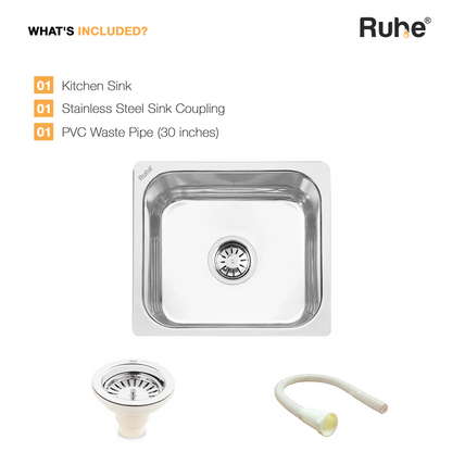 Single Bowl Kitchen Sink (16 x 14 x 6 Inches), What’s Included