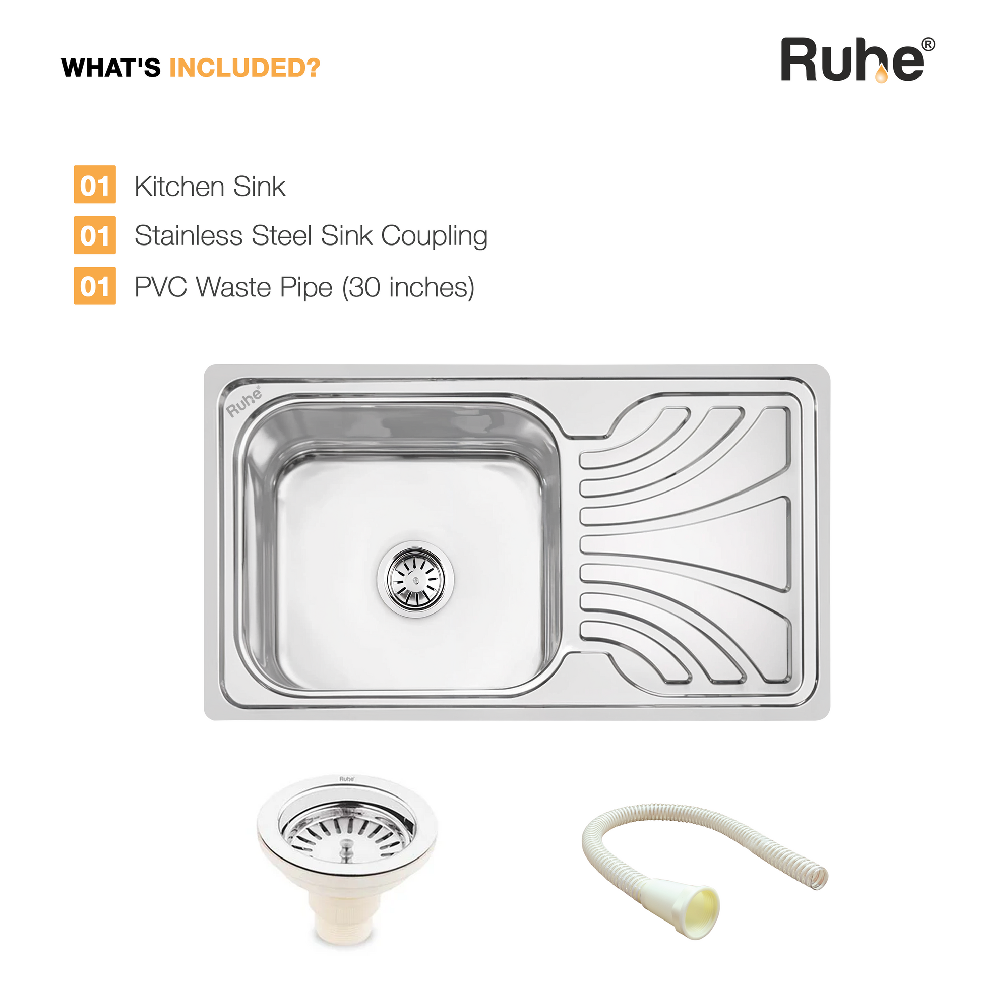 Double Bowl Kitchen Sink (32 x 20 x 8 Inches), What’s Included