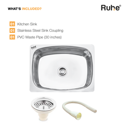 Oval Single Bowl Kitchen Sink (24 x 18 x 9 Inches), What's Included