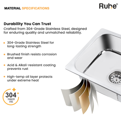 Single Bowl Kitchen Sink (16 x 14 x 6 Inches)(Material Specification)