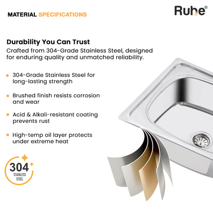 Single Bowl with Drainboard Kitchen Sink (42 x 20 x 9 Inches)(Material Specification)