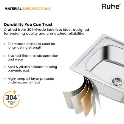 Double Bowl Kitchen Sink (45 x 20 x 9 Inches)(Material Specification)