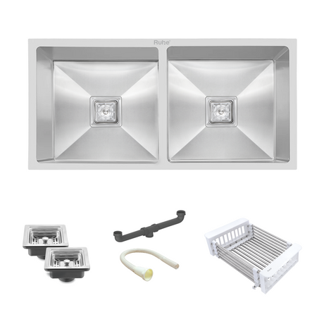 Handmade Double Bowl Kitchen Sink (37 x 18 x 10 Inches)