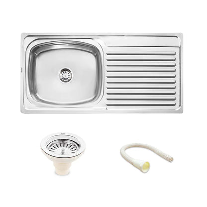 Oval Single Bowl Kitchen Sink (21 x 18 x 8 Inches)