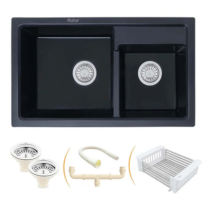 Quartz Double Bowl Kitchen Sink (31 x 18 x 9 Inches)