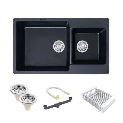 Quartz Double Bowl Kitchen Sink (34 x 20 x 9 inches)