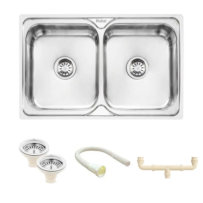 Double Bowl Kitchen Sink 304-Grade (32 x 20 x 8 Inches)