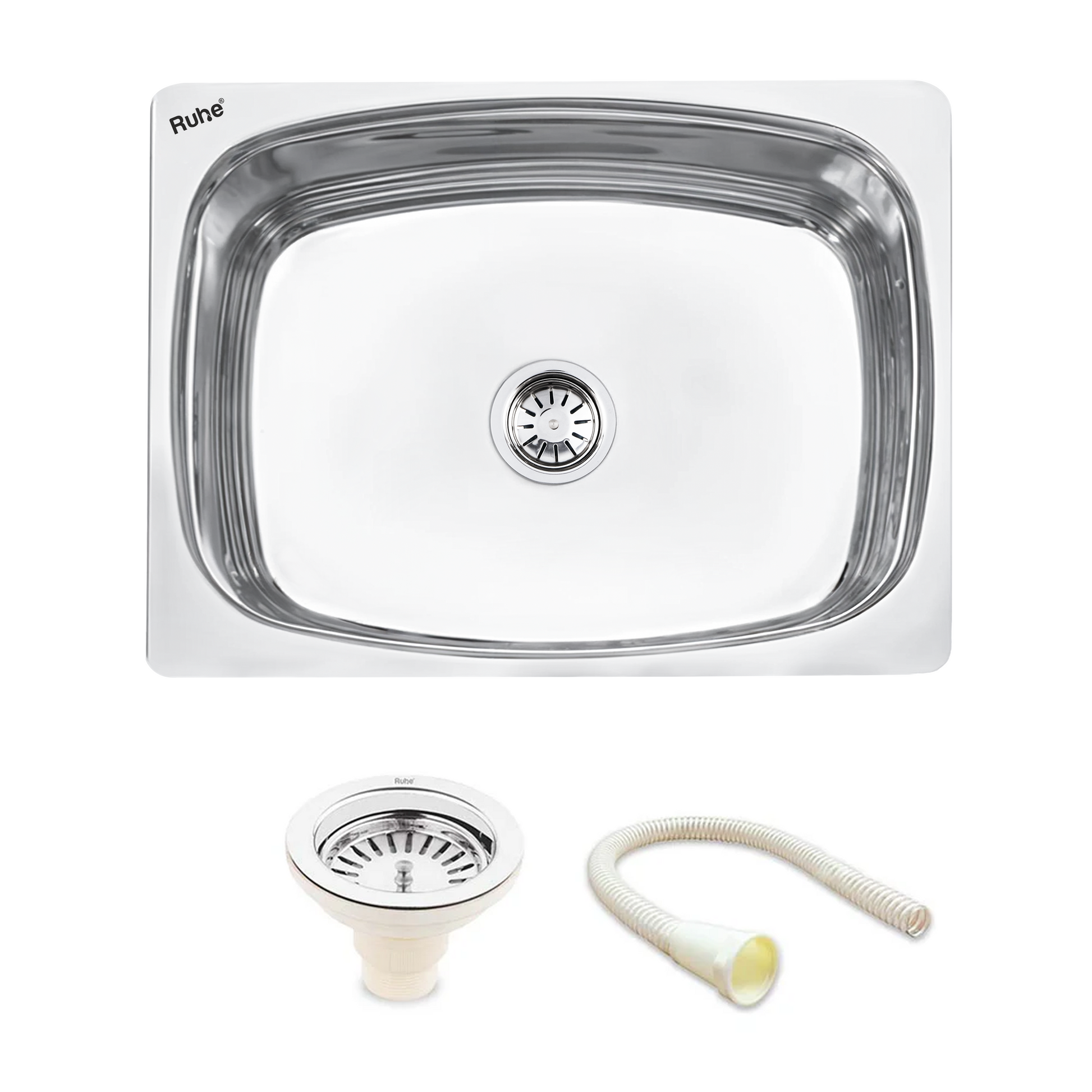 Oval Single Bowl Kitchen Sink (24 x 18 x 9 Inches)
