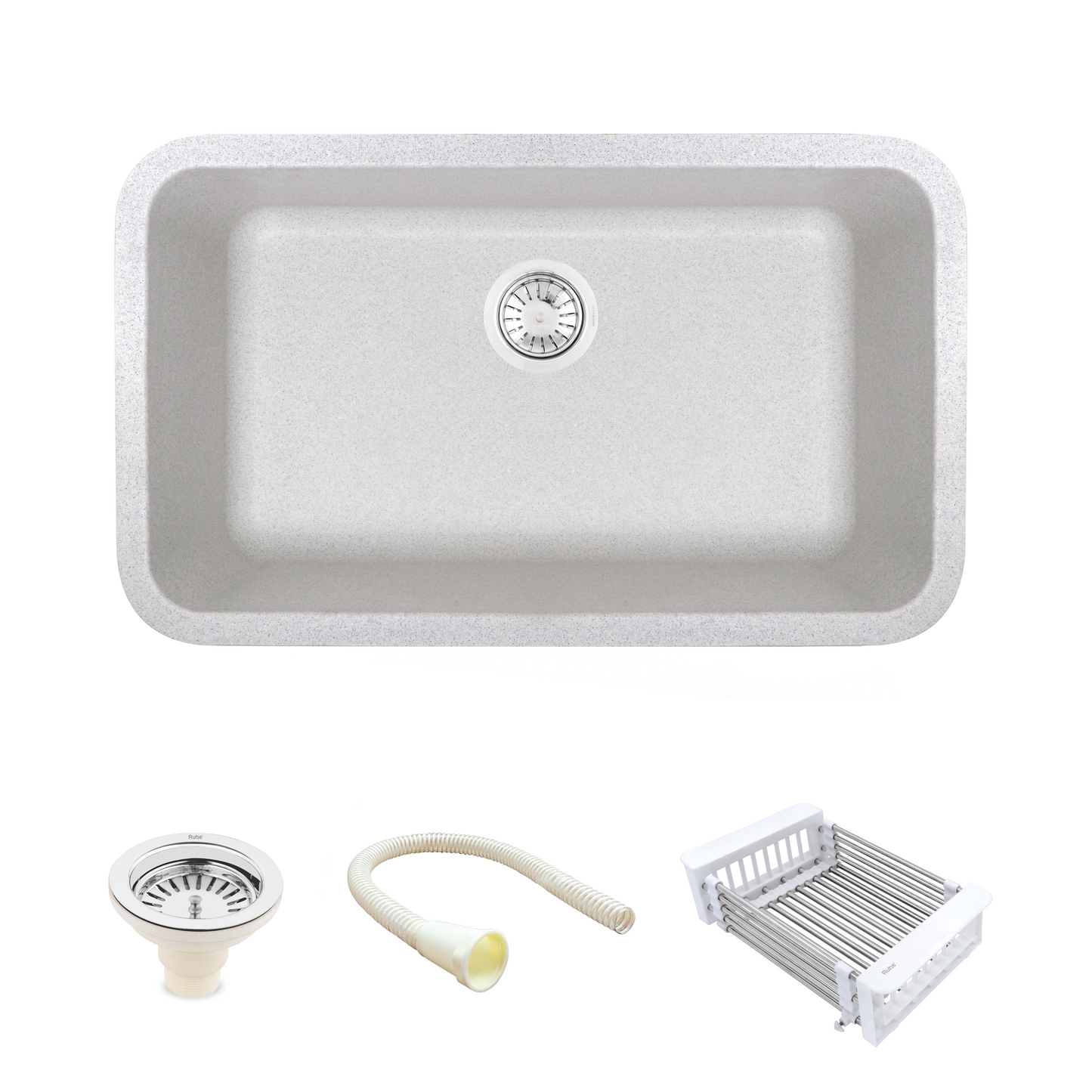 Sand Pluto Quartz Single Bowl Kitchen Sink (31 x 19 x 9 Inches) 