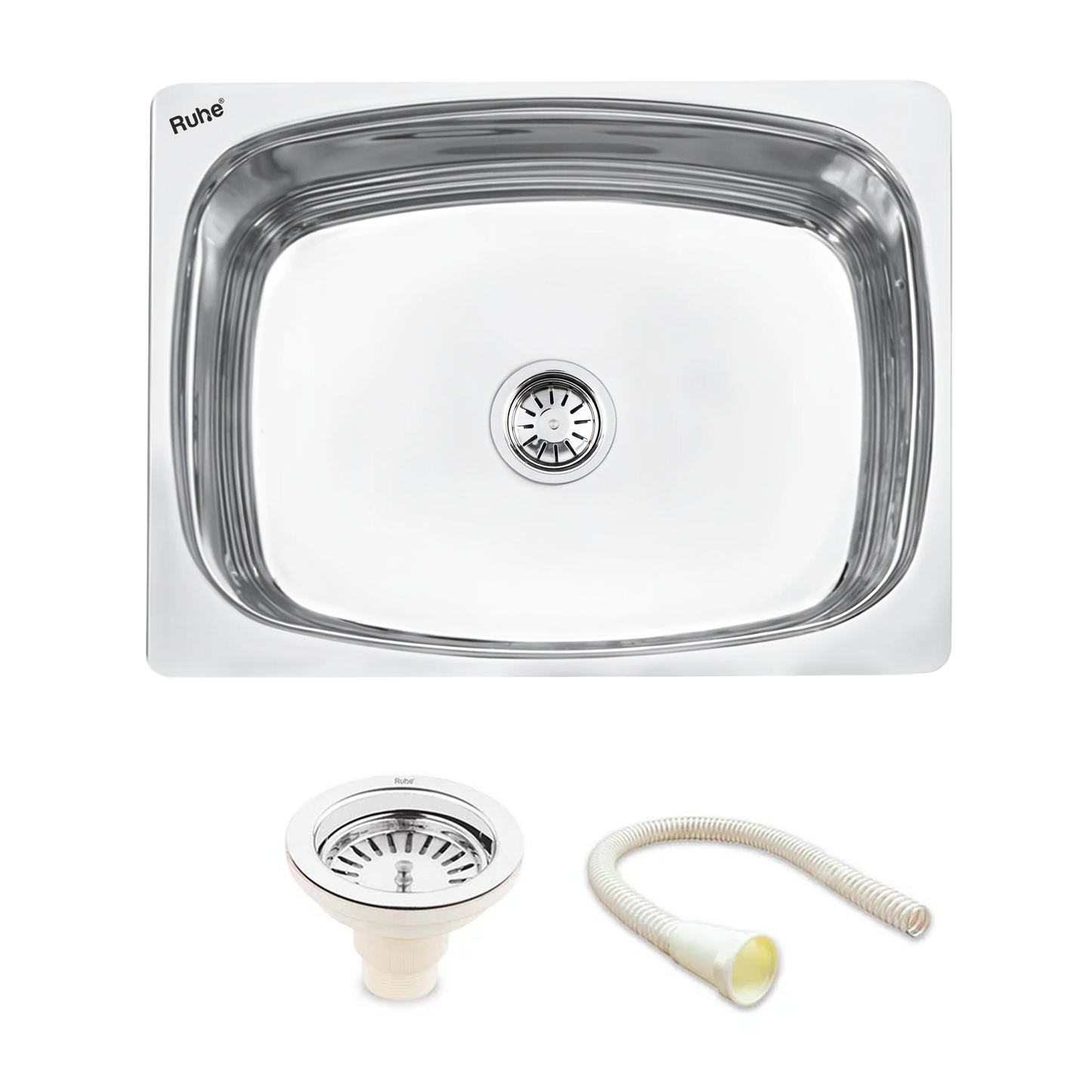 Oval Single Bowl Kitchen Sink (24 x 18 x 9 Inches)