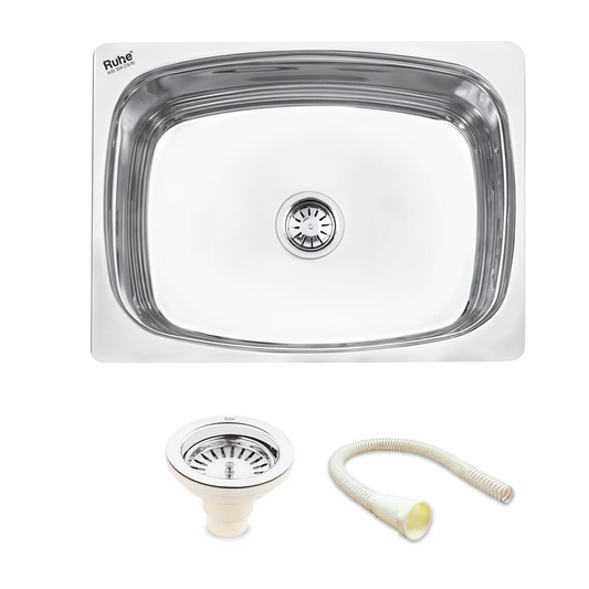 Oval Single Bowl Kitchen Sink (24 x 18 x 9 Inches)