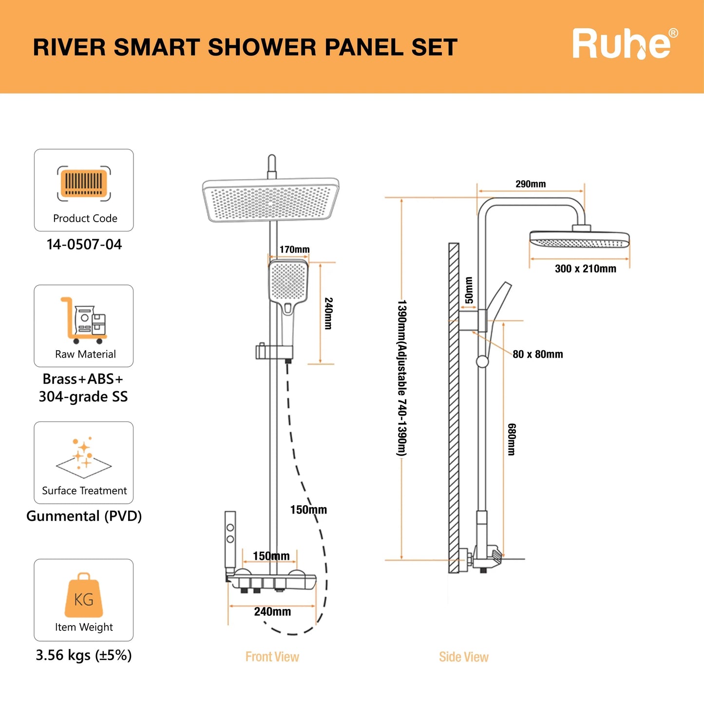 River Smart Shower Panel Set