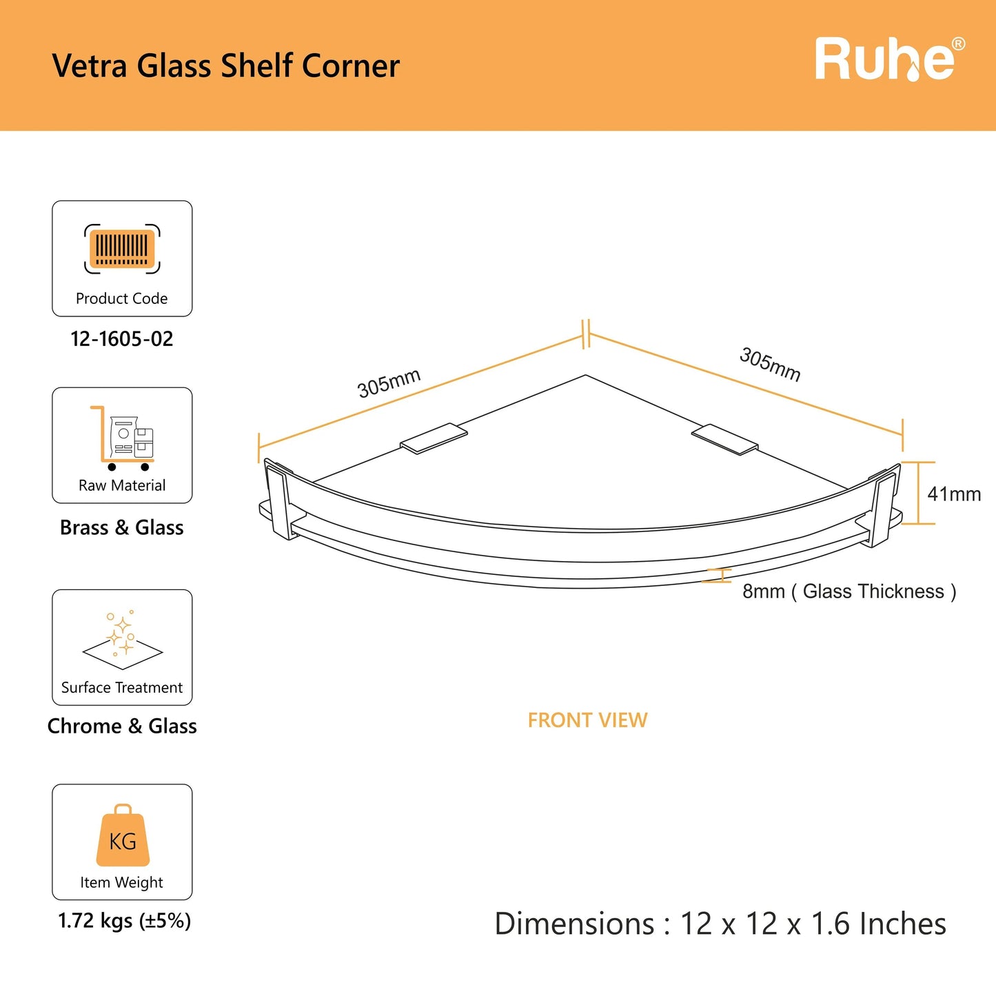 Vetra Glass Shelf Corner