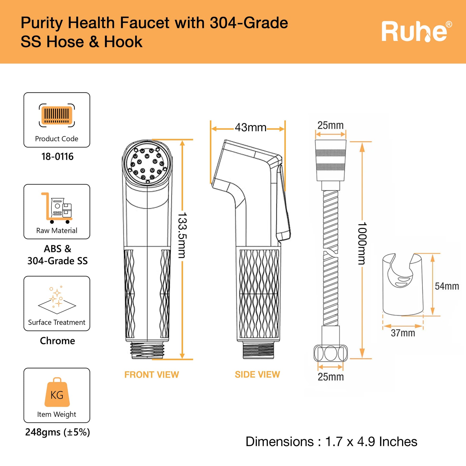 Purity Health Faucet dimensions