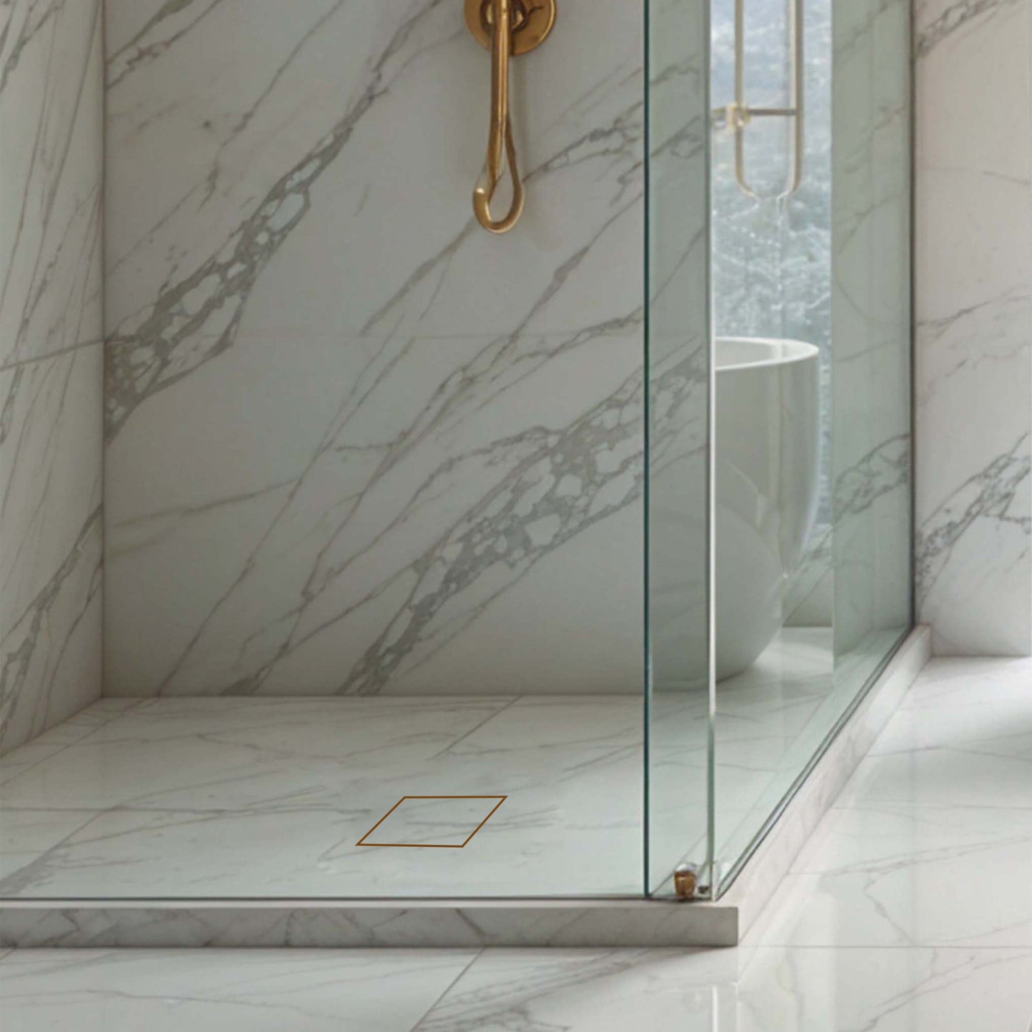 Tile-Insert Shower Drain Channel (6 x 6 Inches)