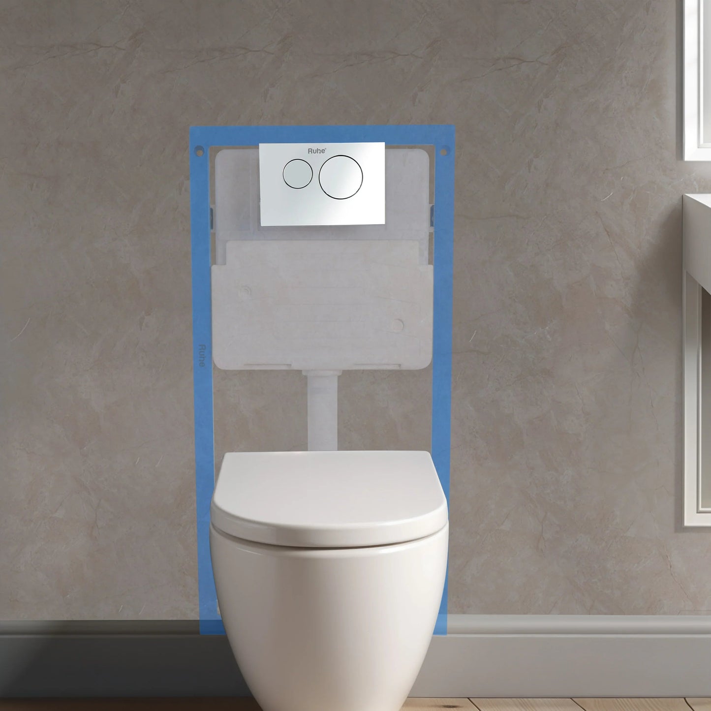 Pneumatic Concealed Cistern for Western Commode with Full Frame