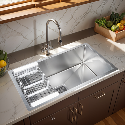 Handmade Single Bowl Kitchen Sink (32 x 20 x 10 Inches)