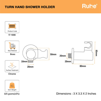 Turn Adjustable Hand Shower Holder with Connector