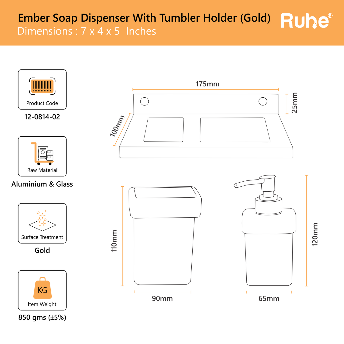 Ember Soap Dispenser With Tumbler Holder