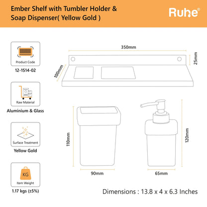 Ember Shelf with Tumbler Holder & Soap Dispenser
