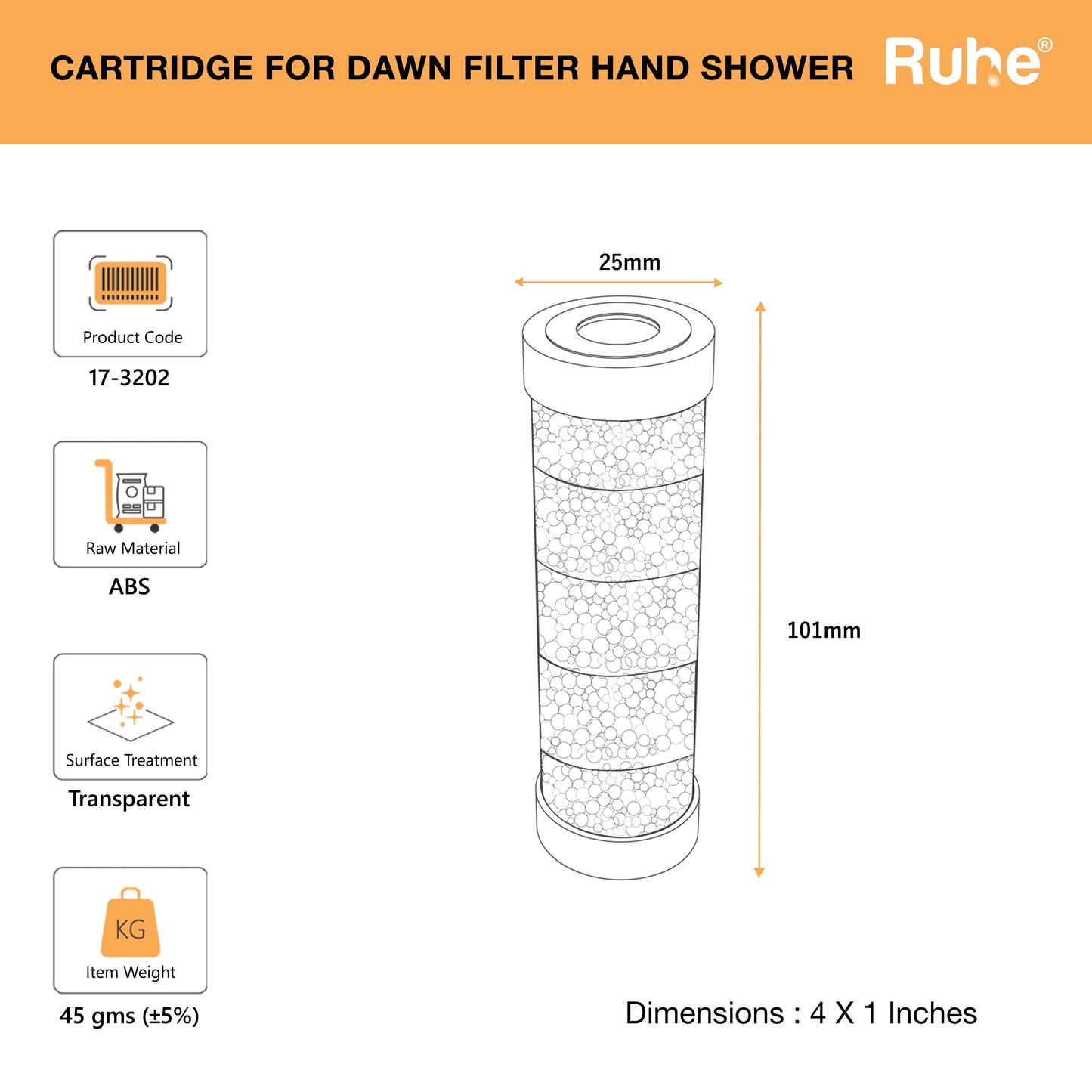 Cartridge for Dawn Filter Hand Shower