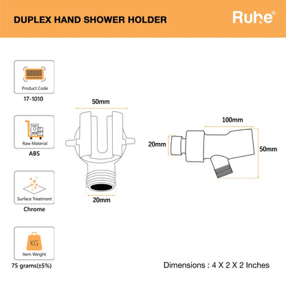 Duplex Hand Shower Holder with Adjustable Connector