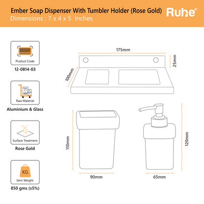 Ember Soap Dispenser With Tumbler Holder