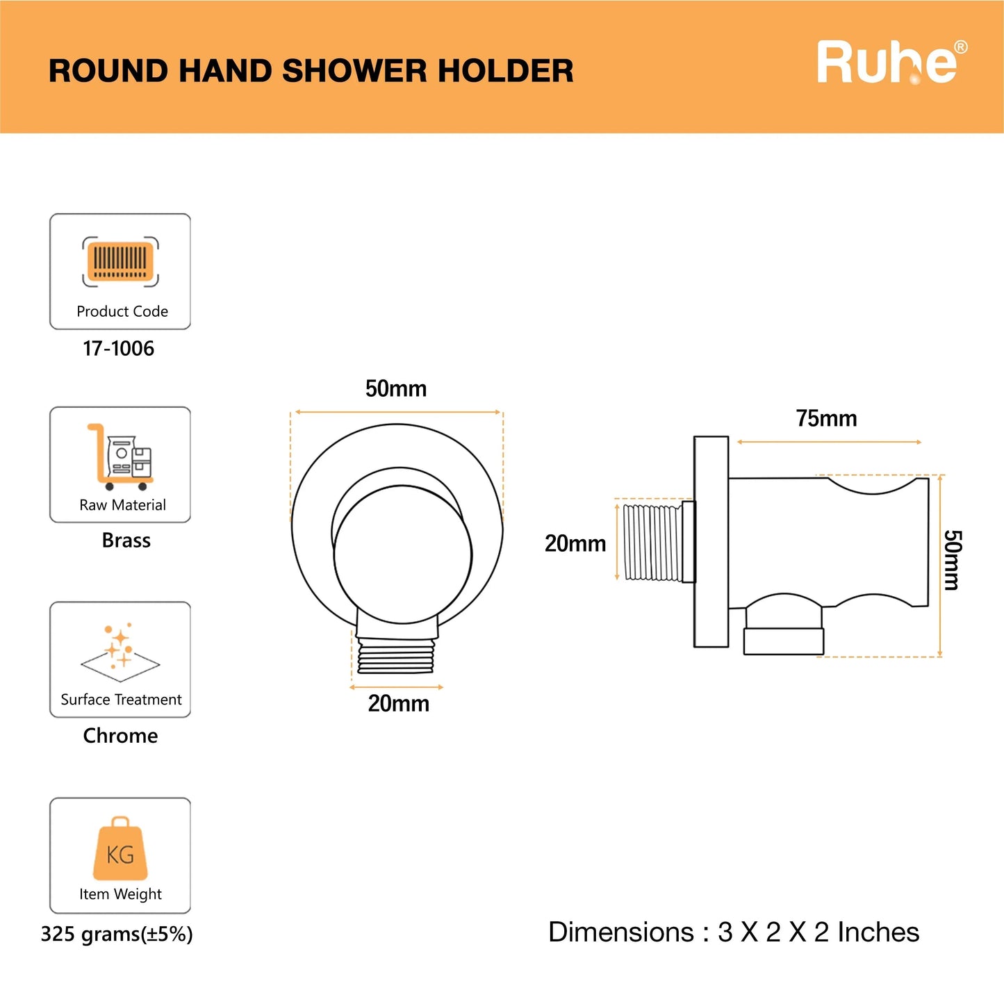 Round Hand Shower Holder with Connector