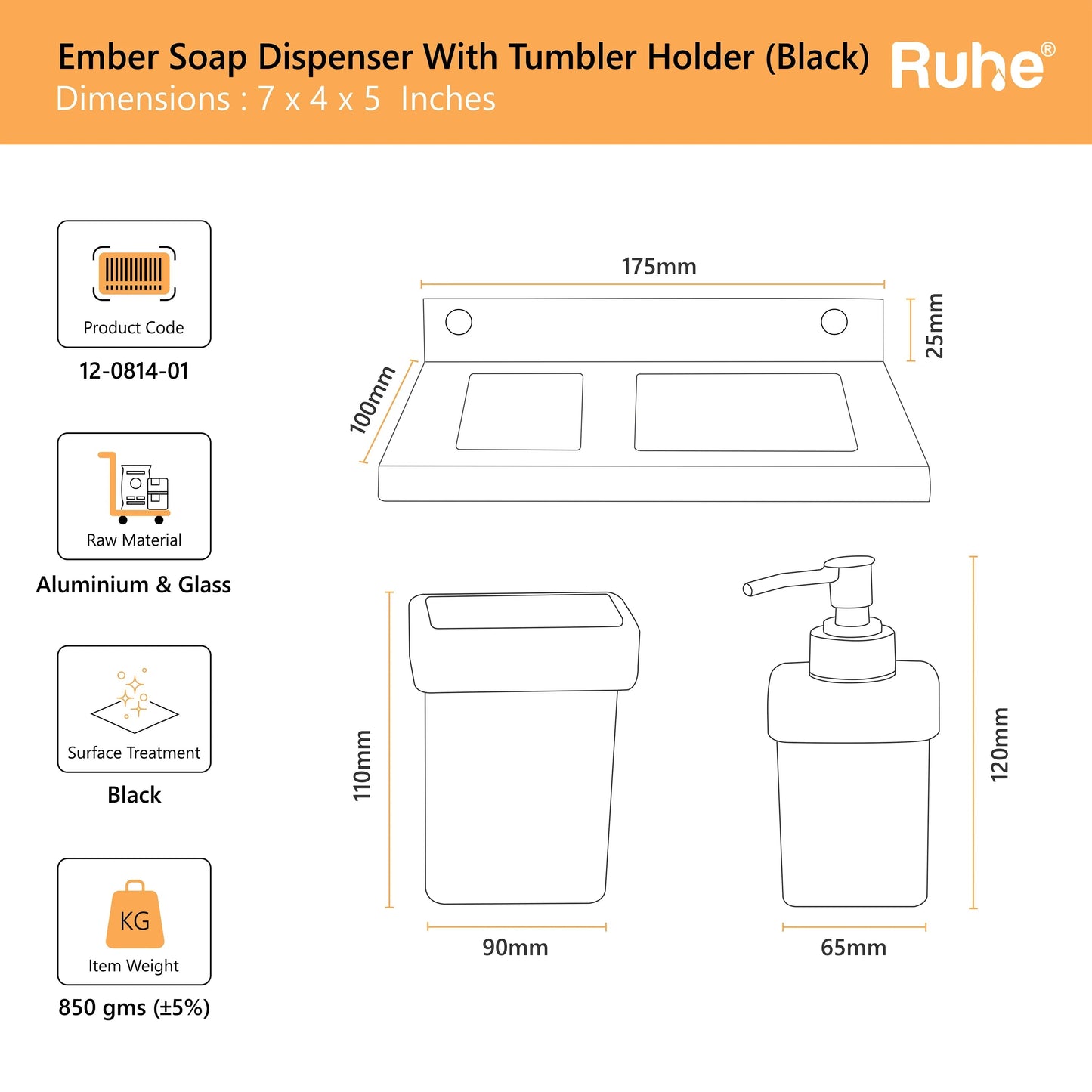 Ember Soap Dispenser With Tumbler Holder