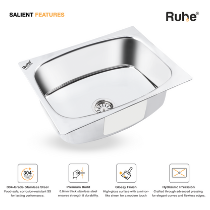 Oval Single Bowl Kitchen Sink (24 x 18 x 9 Inches)(Salient Features)