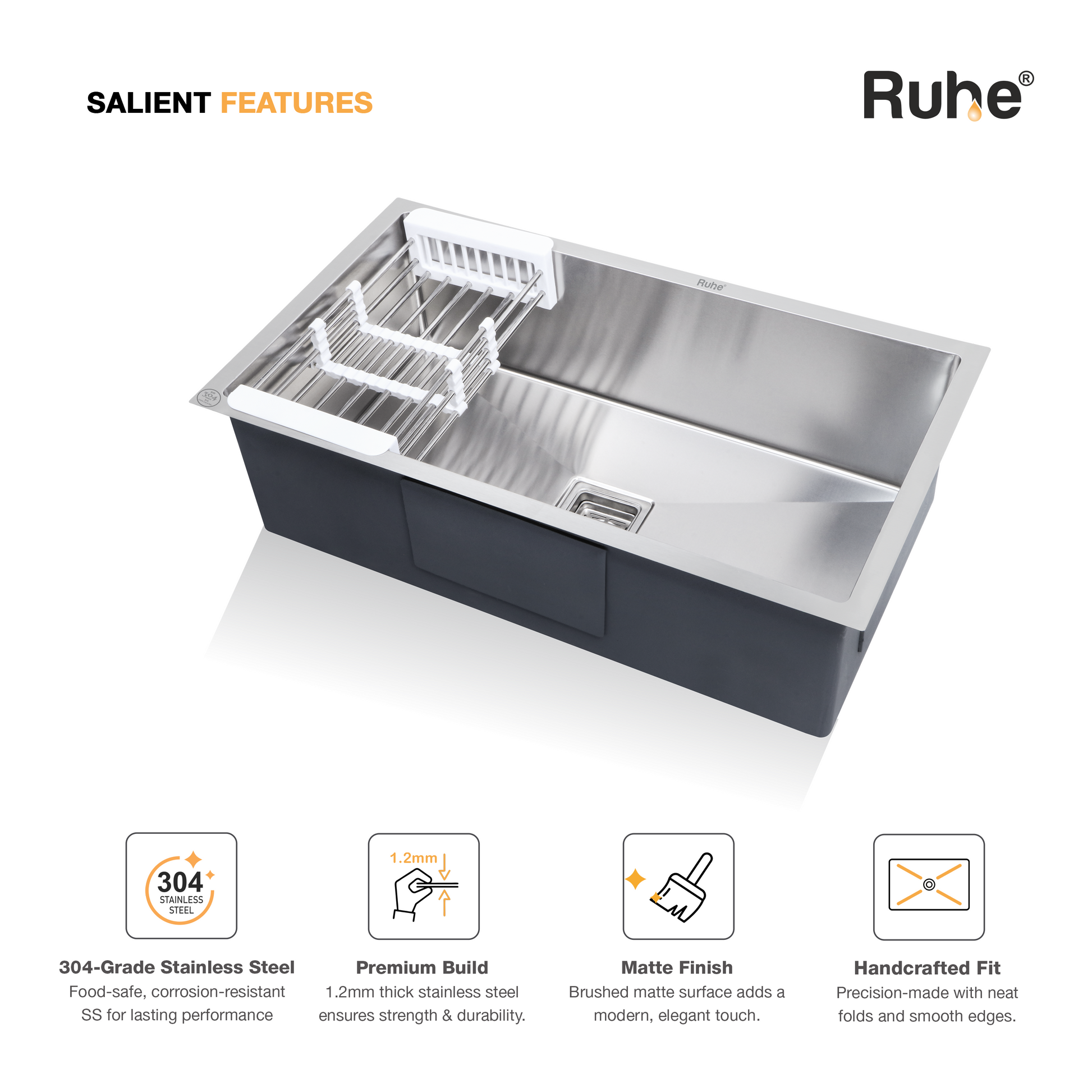 Handmade Single Bowl Kitchen Sink (32 x 20 x 10 Inches) (Features)