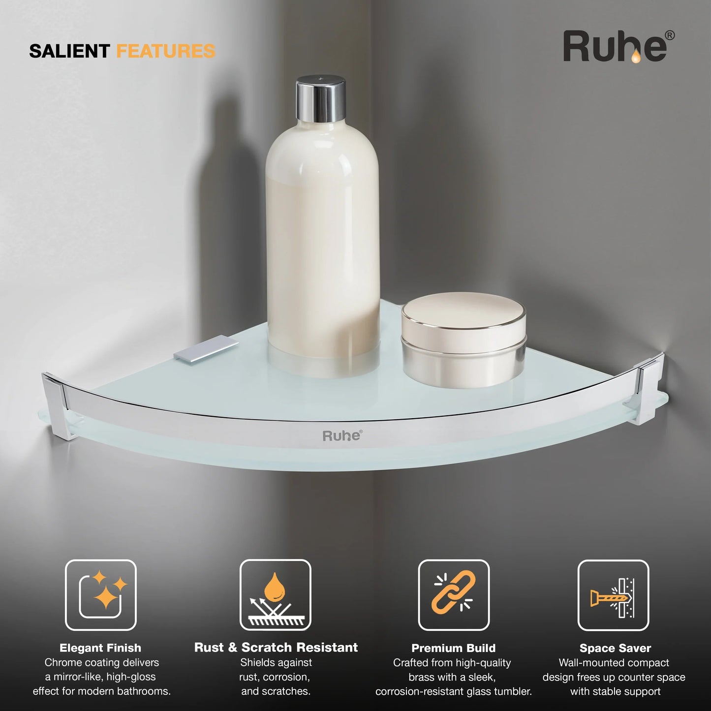 Vetra Glass Shelf Corner