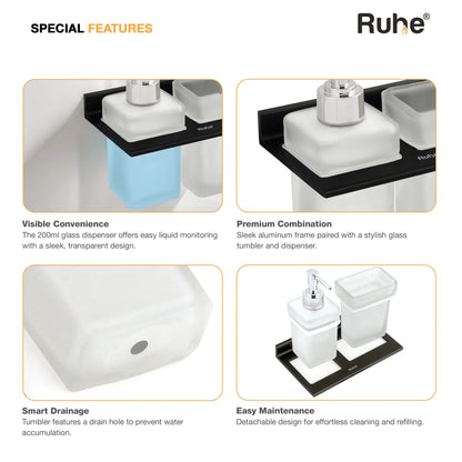 Ember Soap Dispenser With Tumbler Holder (Black)