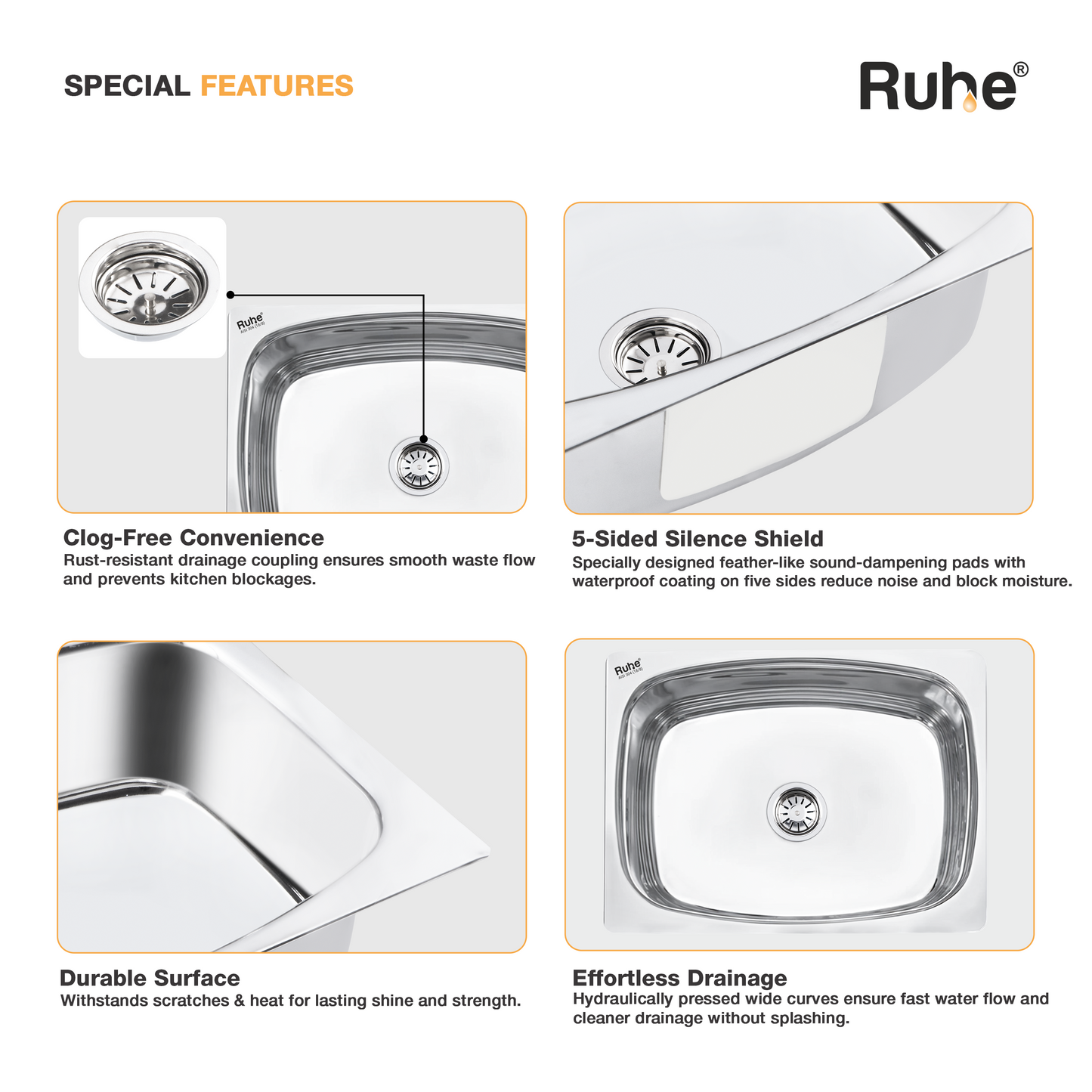 Oval Single Bowl Kitchen Sink (24 x 18 x 9 Inches)(Special Features)