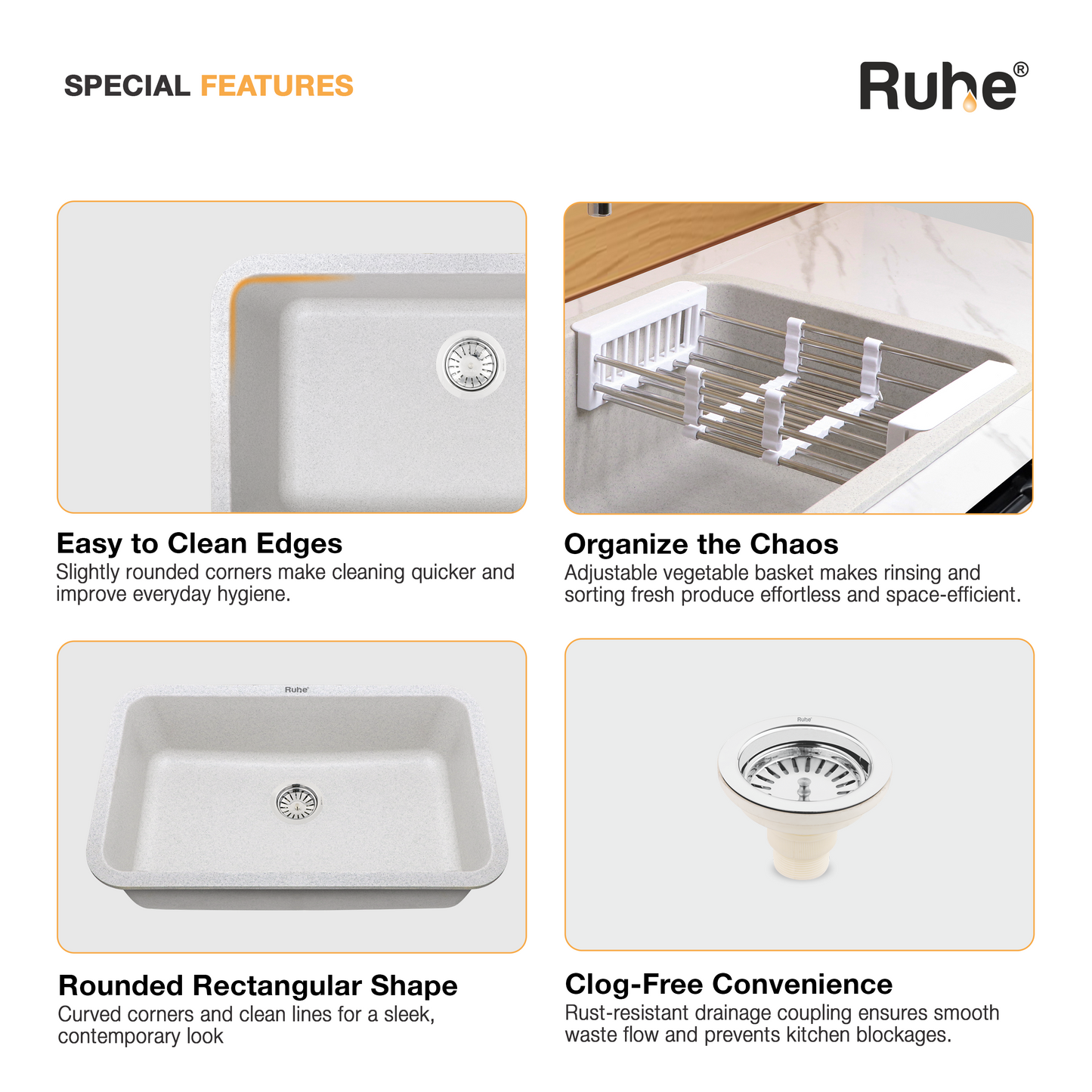 Sand Pluto Quartz Single Bowl Kitchen Sink (31 x 19 x 9 Inches) (Special Features)