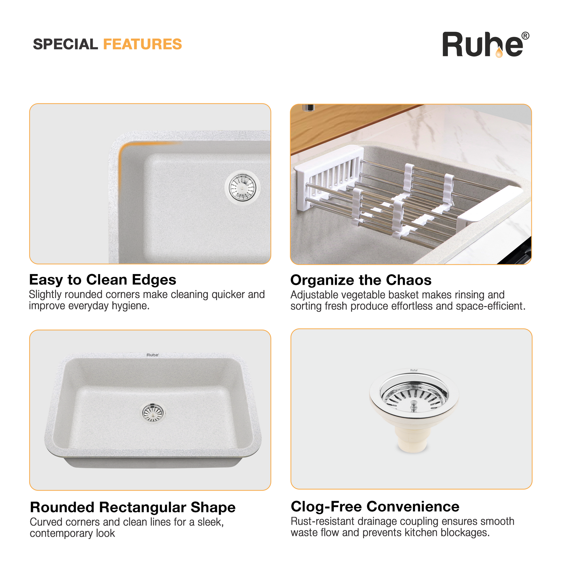 Sand Pluto Quartz Single Bowl Kitchen Sink (31 x 19 x 9 Inches) (Special Features)