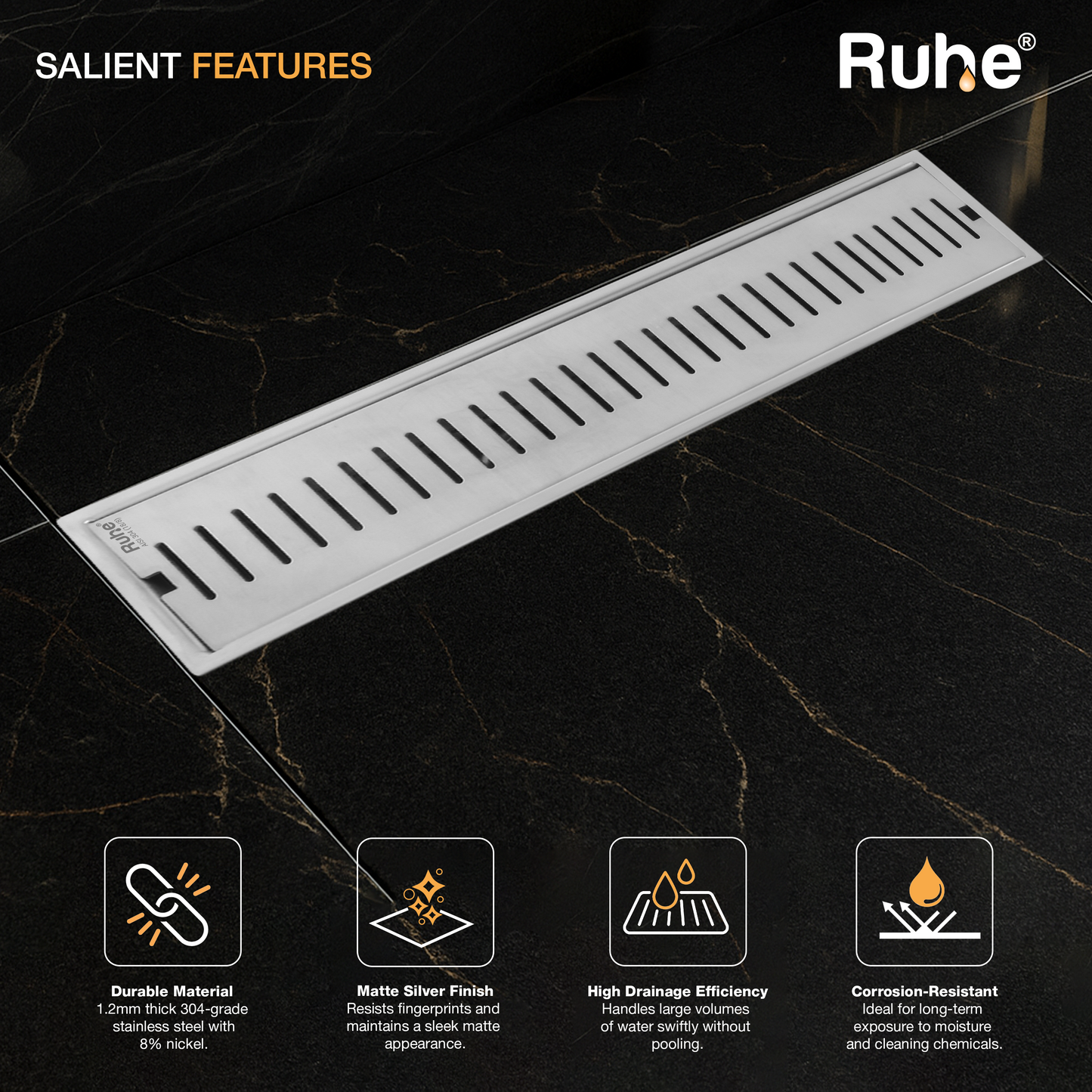 Vertical Shower Drain Channel (5 Inches)