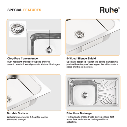 Double Bowl Kitchen Sink (32 x 20 x 8 Inches)(Features)