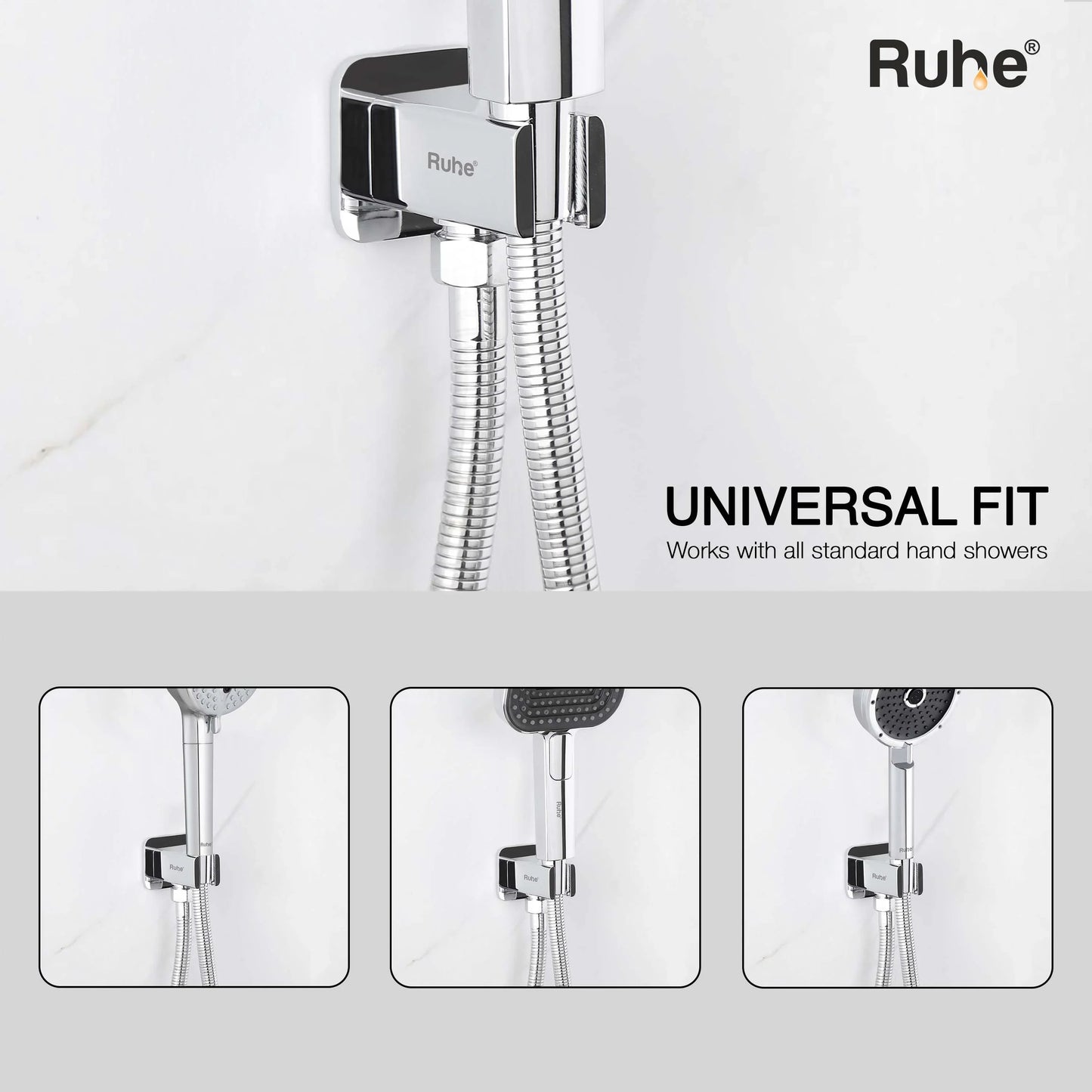 Square Hand Shower Holder with Connector