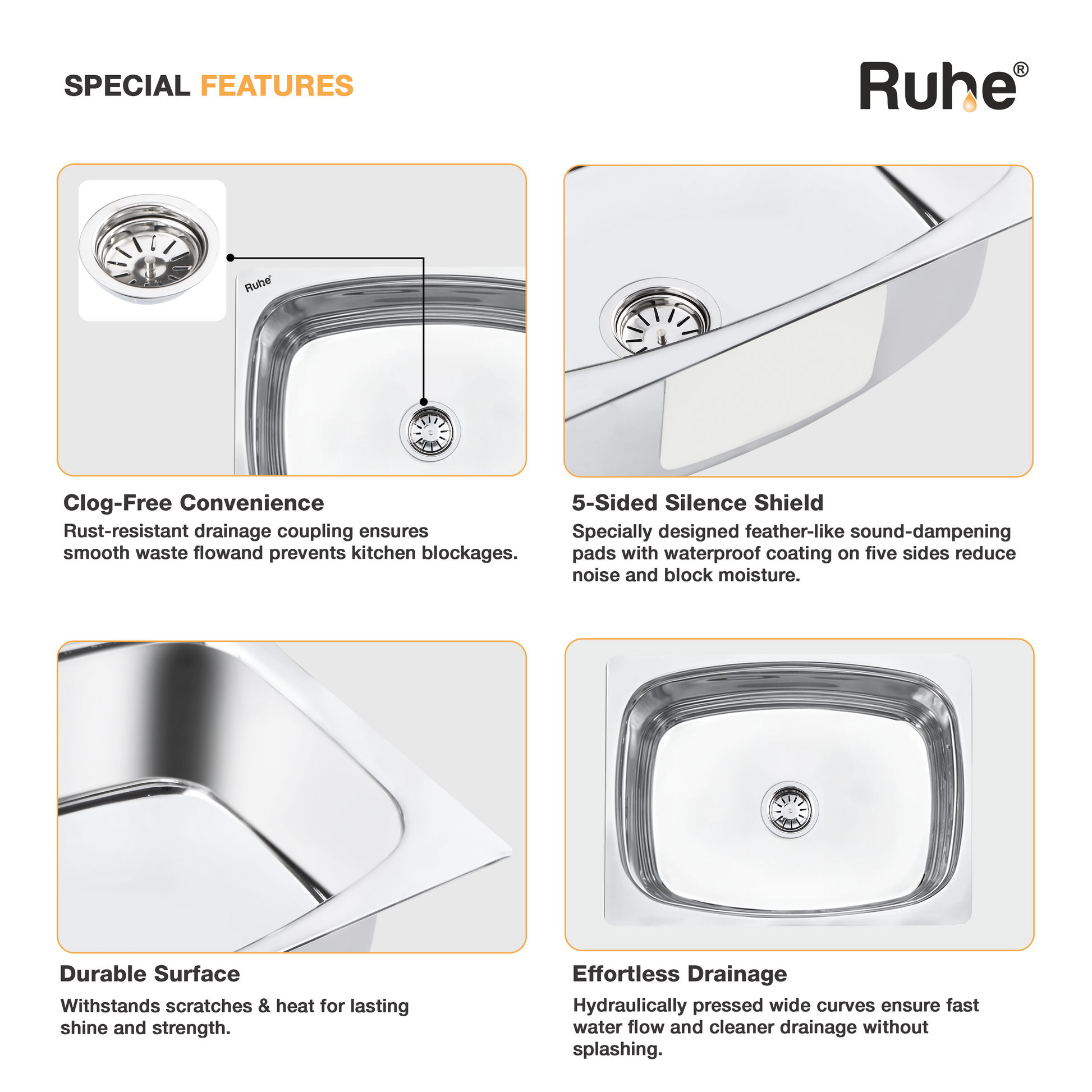 Oval Single Bowl Kitchen Sink (24 x 18 x 9 Inches)(Special Features)