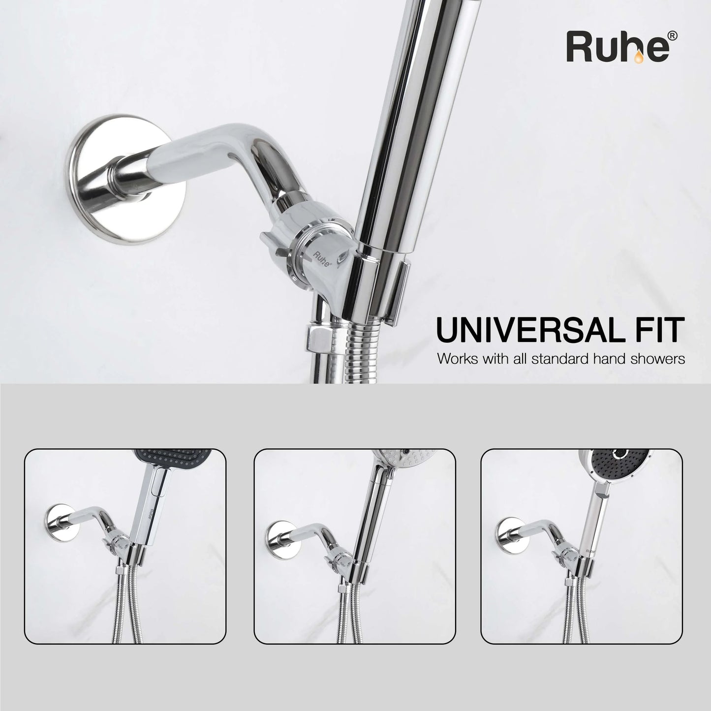 Duplex Hand Shower Holder with Adjustable Connector