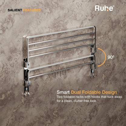 Dual Foldable Towel Rack (24 Inches)