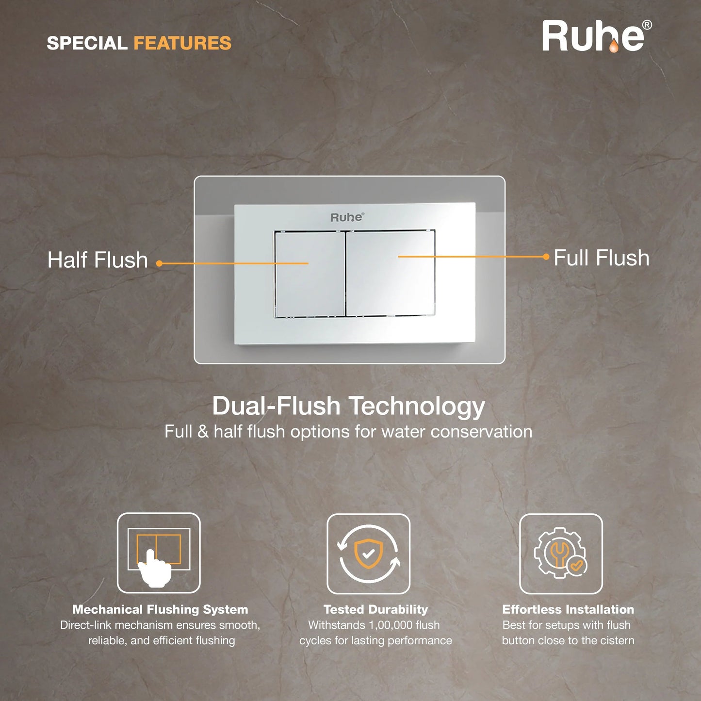 Mechanical Concealed Cistern for Western Commode with Full Frame