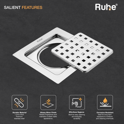 Check Square Flat Cut Floor Drain