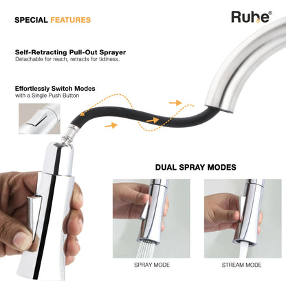 Spring Dual Flow Pull-out Kitchen Mixer Faucet